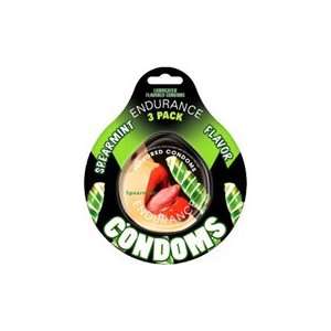 Endurance Spearmint Flavored Condoms   3 pack discs 