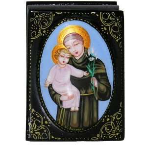  St Anthony of Padua Lacquer Box, Orthodox Authentic 
