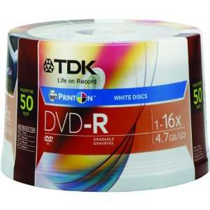    16x Ink Jet Printable DVD R Spindle   50 Spindle Electronics