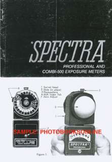 Spectra Professional & Combi 500 Meter Instructions  
