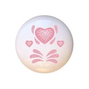  Sponged look Pink Hearts StyleII Drawer Pull Knob