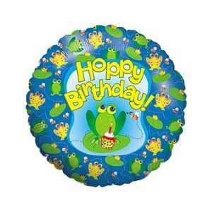  Hoppy Birthday Frog and Cupcake 18 Mylar Balloon: Toys 