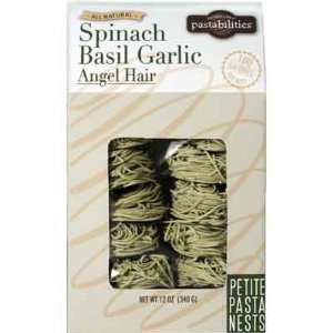 Spinach Basil Garlic Angel Hair Pasta Nest, 12 ounces  