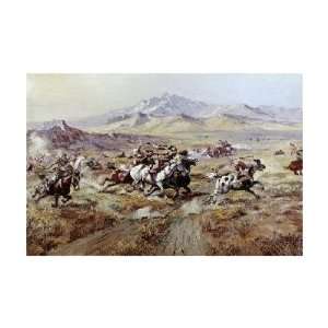  Charles Russell   Stagecoach Attack Giclee