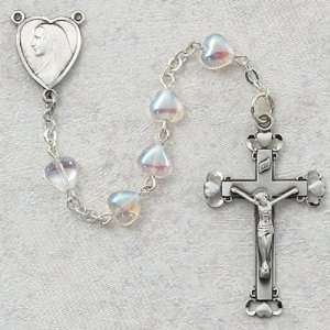  6X6mm Birthstone Gemstone Ab Crystal Heart Rosary Rosaries Crystal 