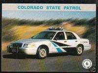 COLORADO STATE POLICE HIGHWAY PATROL TROOPERS Car Card  