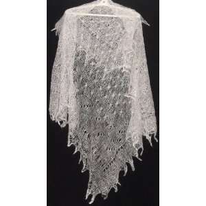  Russian Lace Knitted Shawl WHITE (#2092) 