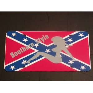  Southern Style #2 Confederate Rebal Flag License Vanity 