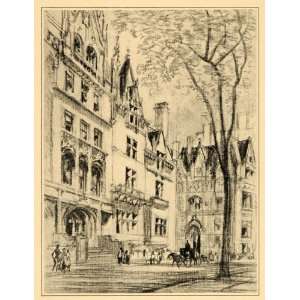  1909 Pennell Fifth Avenue Houses New York City Print 