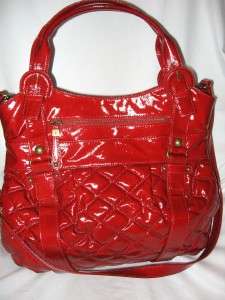 MAXX NEW YORK RED QUILTED LARGE TOTE BAG  