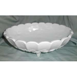 Vintage Indiana Glass Milk Glass  Garland  Footed Fruit Bowl   12 x 
