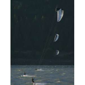 Kiteboarding on the Columbia River at Hood River Stretched 