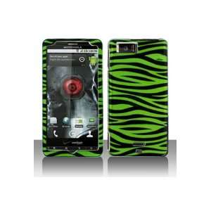 Motorola MB810 Droid X Graphic Case   Green/Black Zebra