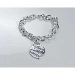  Kappa Delta Sorority Silver Heart Bracelet: Jewelry