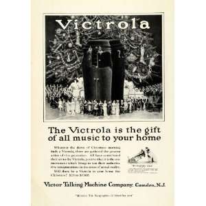  1921 Ad Victrola Phonograph Christmas Tree Musicians Music 
