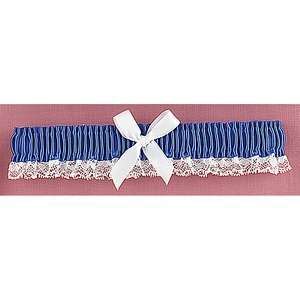  Royal Blue Ribbon and Lace Wedding Garter 