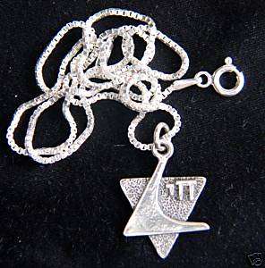 Silver wholesale Magen David +Chai Jewish pendant Charm  