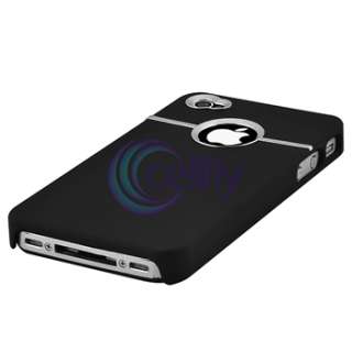 for iPhone 4 G PRIVACY Film Guard+CAR+HOME CHARGER+BLACK Case Cover 