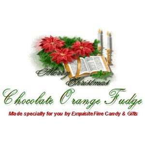 Custom Labeled Gift Fancy Merry Christmas Chocolate Orange Fudge