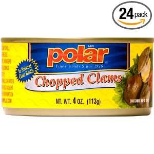 Mw Polar Foods Chopped Clams, 4 Ounce (Pack of 24)  
