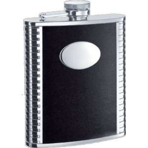   Tux Black Leather Stainless Steel 6oz Liquor Flask