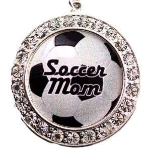 Soccer Mom Charm & Chain Silver Plated Set