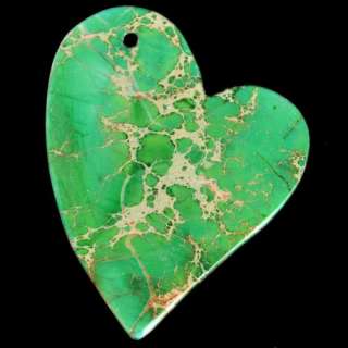 HK27176 42x35x6 Sea Sediment Jasper Heart Pendant Bead  