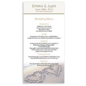    40 Wedding Menu Cards   Hearts in the Sand