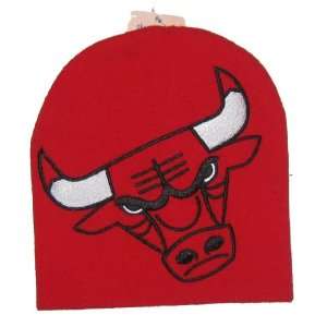   Bulls NBA Team Apparel Large Logo Knit Beanie Hat: Sports & Outdoors