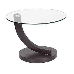  Bellini Modern Round Glass Top End Table: Home & Kitchen