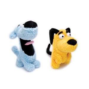    Assorted Happy Dudes Plush Squeaker Dog Toy: Kitchen & Dining