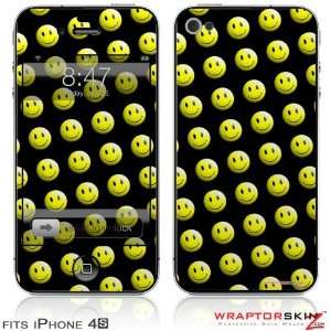  iPhone 4S Skin Smileys on Black by WraptorSkinz 