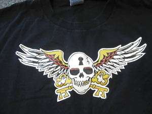 Tattoo Flying Skull Skeleton Key Mens XL T Shirt  