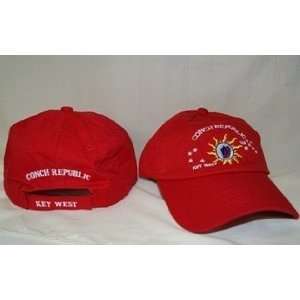  Embroidered Red Key West Conch Republic 1828 Baseball Hat 