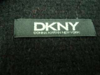 DKNY WOOL STRIPED REVERSIBLE BLACK/RED SCARF SC511  