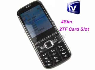 C8 Unlocked 4 Sim 2T Flash Card Fashion Mobile Phone TV MP3 MP4 Cell 