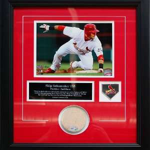 St. Louis Cardinals Skip Schumaker Framed Piece of Game Used Baseball 