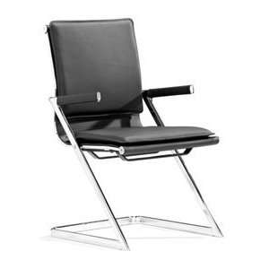   Plus Chromed Steel Frame Black Conference Chair: Patio, Lawn & Garden