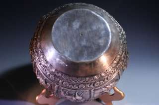 Very Large Antique Burmese Silver Bowl, 19th C.  