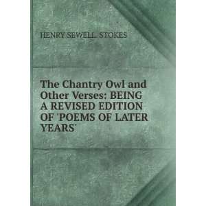   EDITION OF POEMS OF LATER YEARS. HENRY SEWELL. STOKES Books