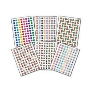  Mini Stickers Variety Pack, Six Assorted Designs/Colors 