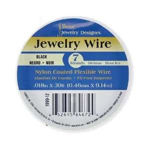  7 Str  Black Nylon Coated Flexible Jewelery Wire 30 feet 
