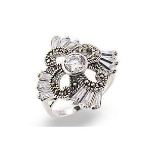  Victorian Style Cocktail Ring .50ct Center Stone Size 7 