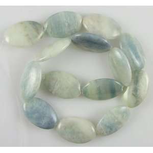   28mm aquamarine quartz flat oval beads 8 strand 12pcs