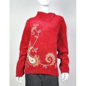  NEW ALFRED DUNNER WOMENS COLLARED RED SWEATER 3X Beauty