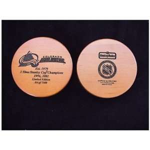  Grid Works Colorado Avalanche Engraved Wood Puck Sports 