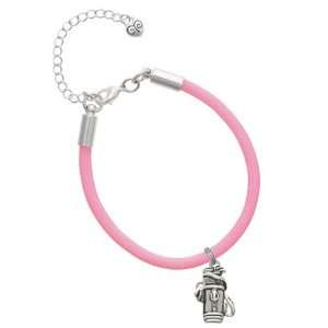 Golf Club Bag Charm on a Pink Malibu Charm Bracelet