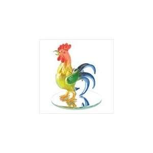  GLASS ROOSTER FIGURINE 