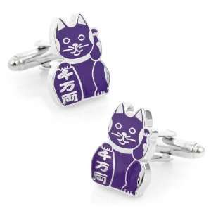 Prosperity Maneki Neko Lucky Cat Cufflinks: Jewelry