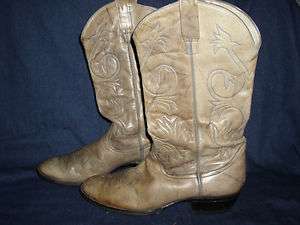 Mens 10.5 D Vintage Larry Mahan Cowboy Boots Made in USA Brown  